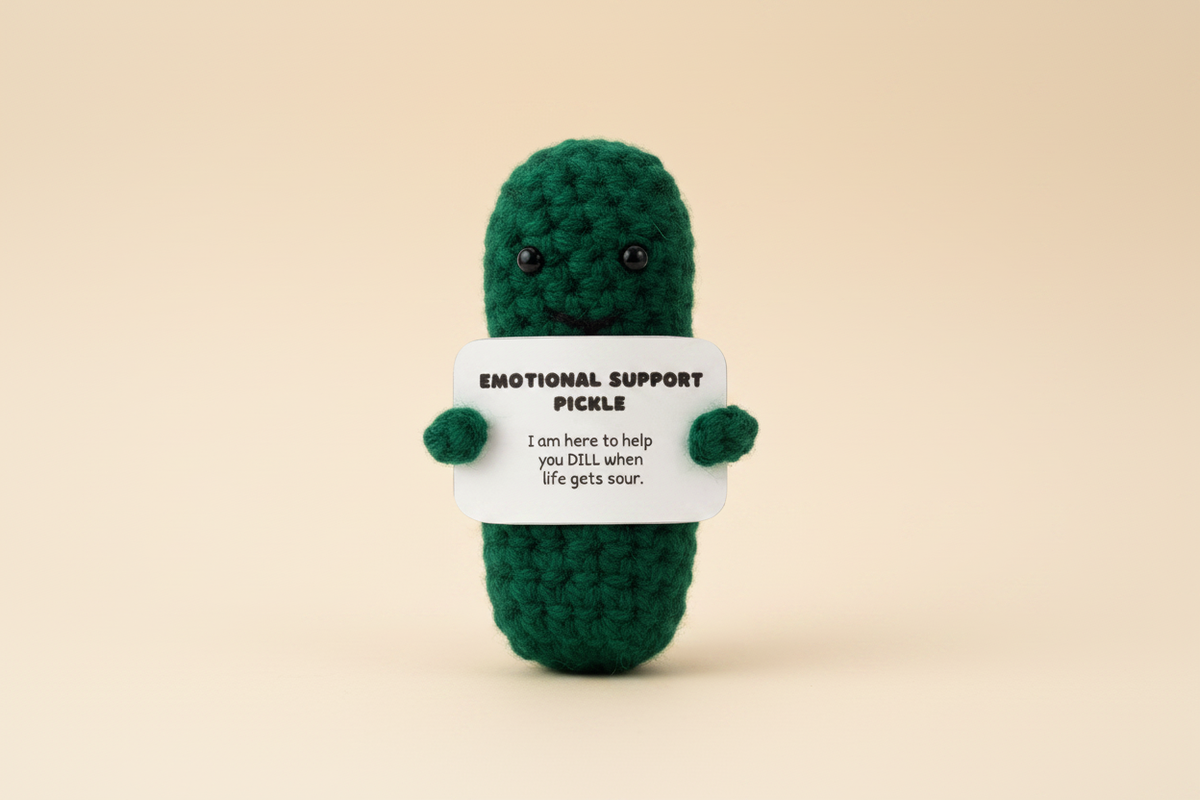 Emotional Support Pickle - Neutral Background