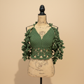 Green Crochet Crop Top - Front Cropped