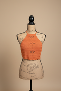 Orange Crochet Halter Crop Top